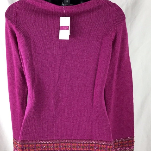 Banana Republic Italian Merino Wool Tie String Sweater Embroidery Cardigan Sz S - Picture 12 of 13